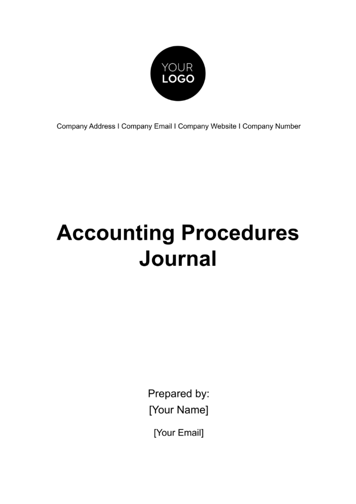 Accounting Procedures Journal Template