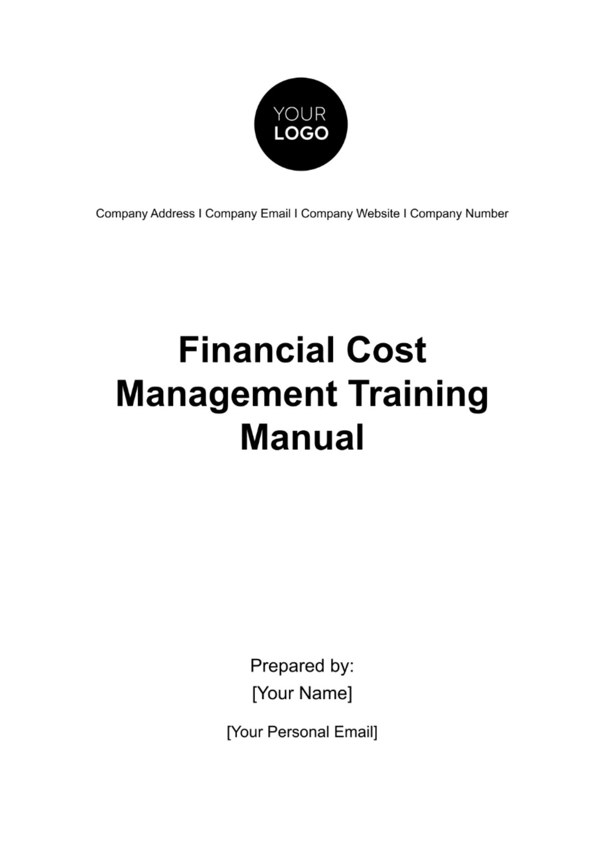 Financial Cost Management Training Manual Template