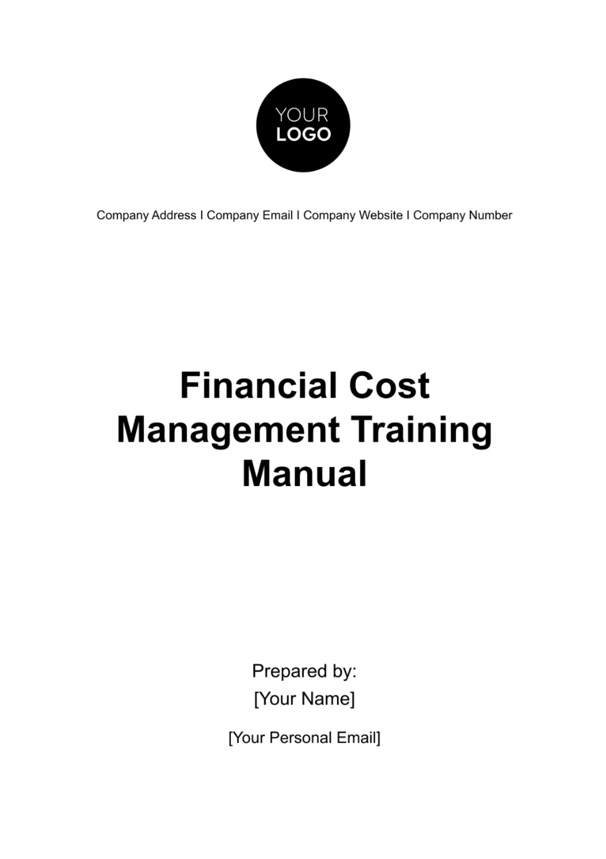 Financial Cost Management Training Manual Template