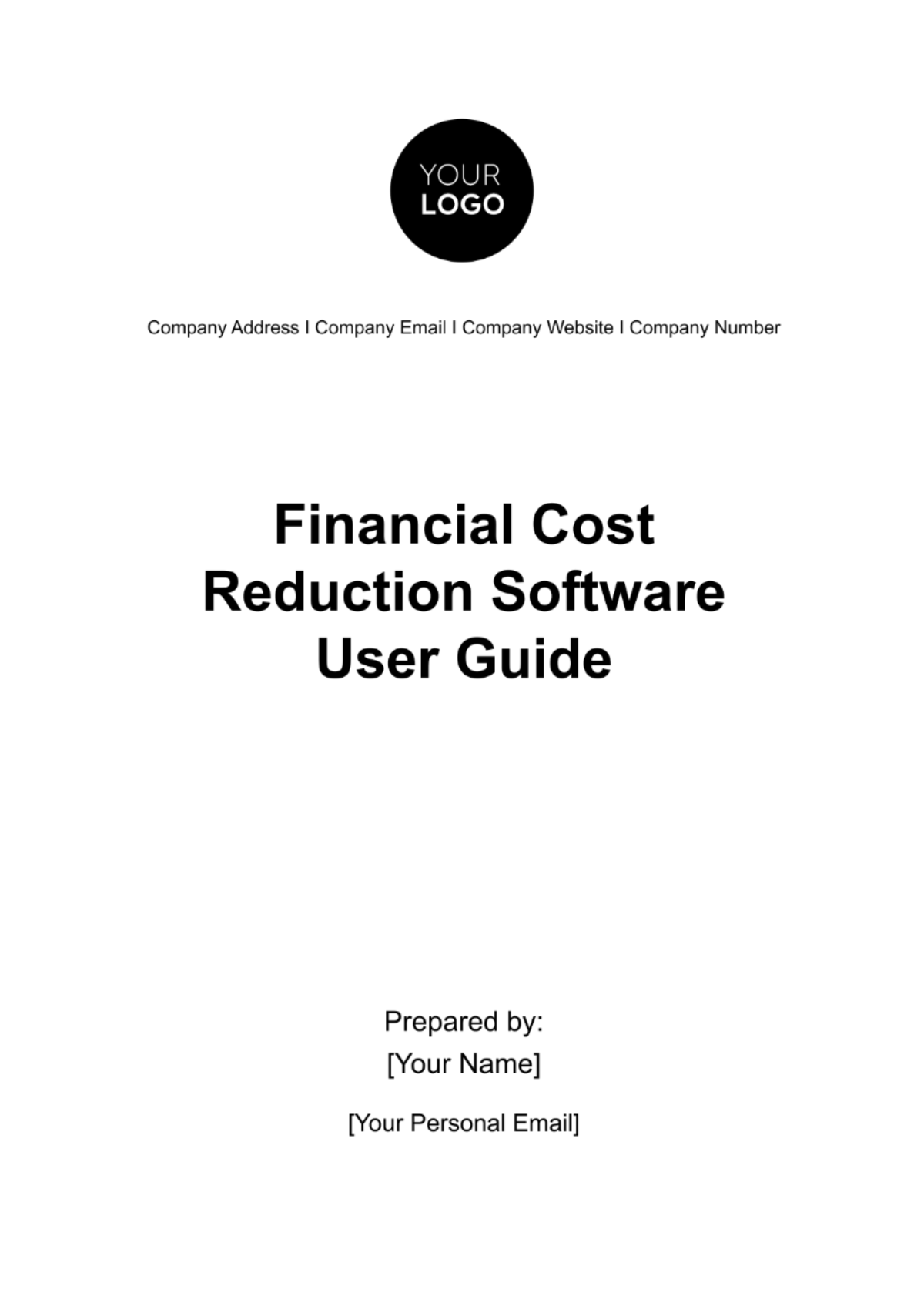 Financial Cost Reduction Software User Guide Template