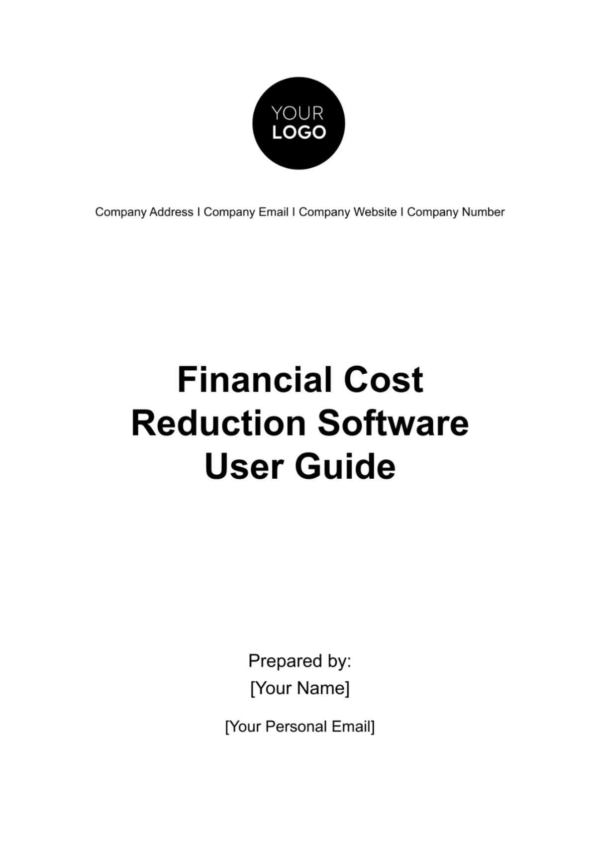 Financial Cost Reduction Software User Guide Template