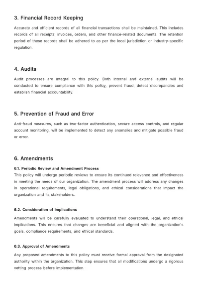 Free Account Control Policy Template to Edit Online