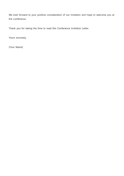 Free Conference Invitation Letter Template to Edit Online