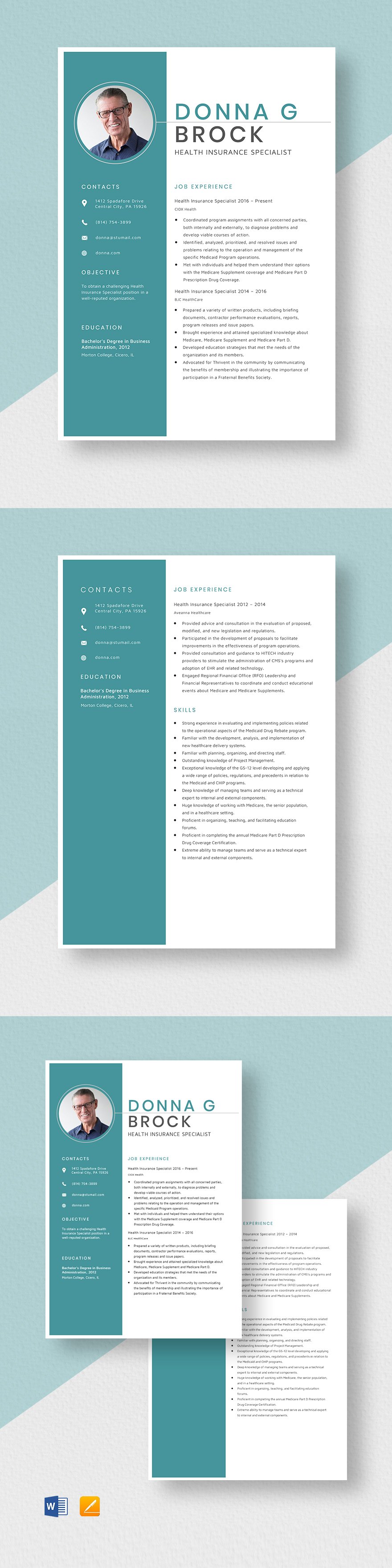 health-insurance-specialist-resume-template-word-apple-pages