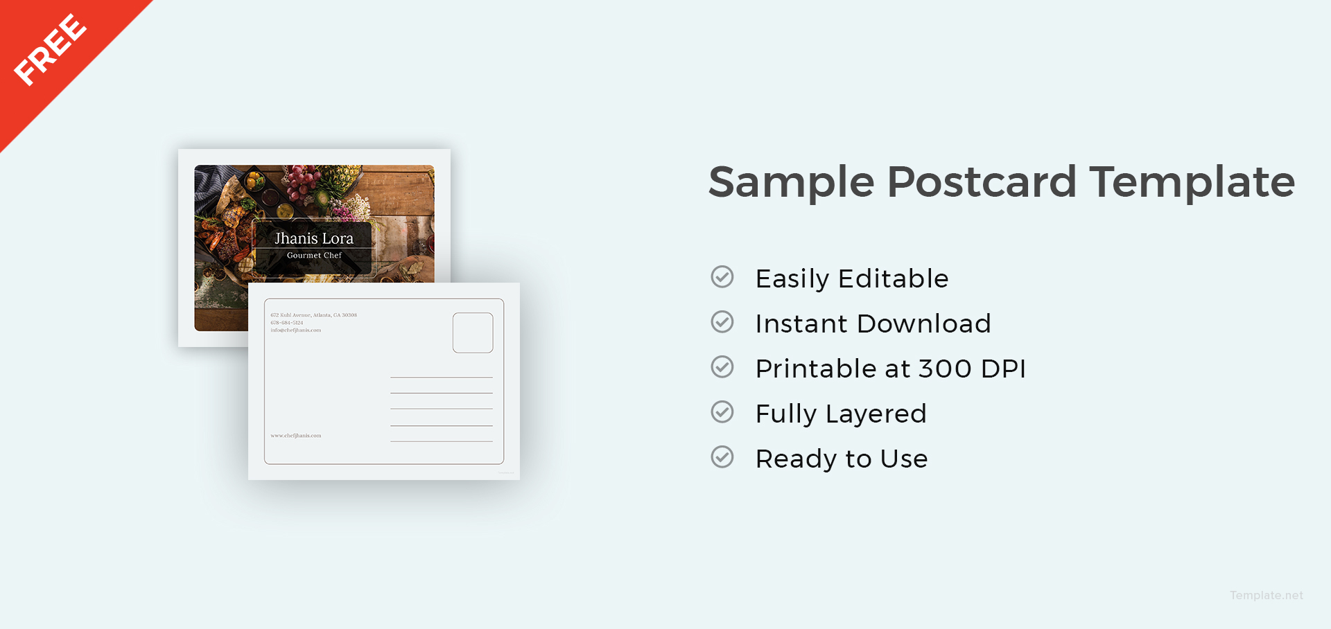 Sample Postcard Template in Adobe Illustrator