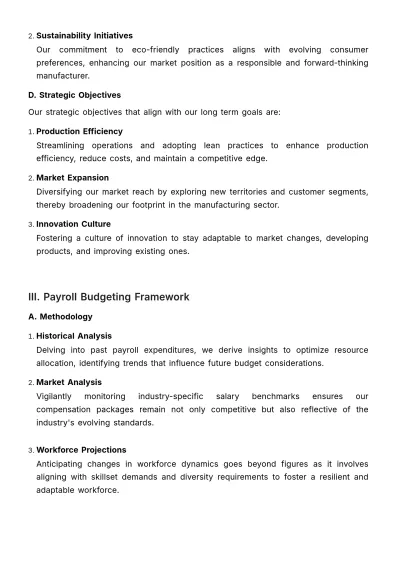 Free Long-Term Finance Payroll Plan Template to Edit Online