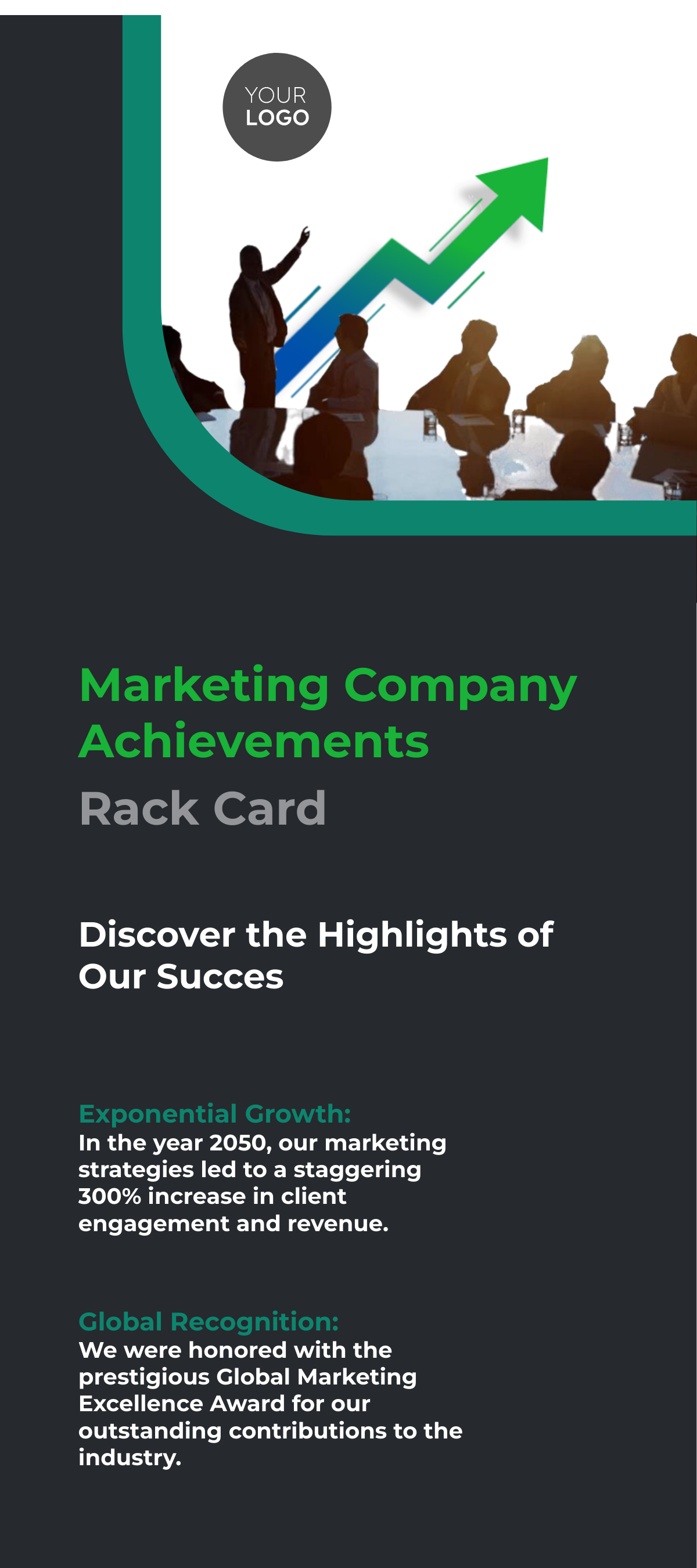 Marketing Company Achievements Rack Card Template