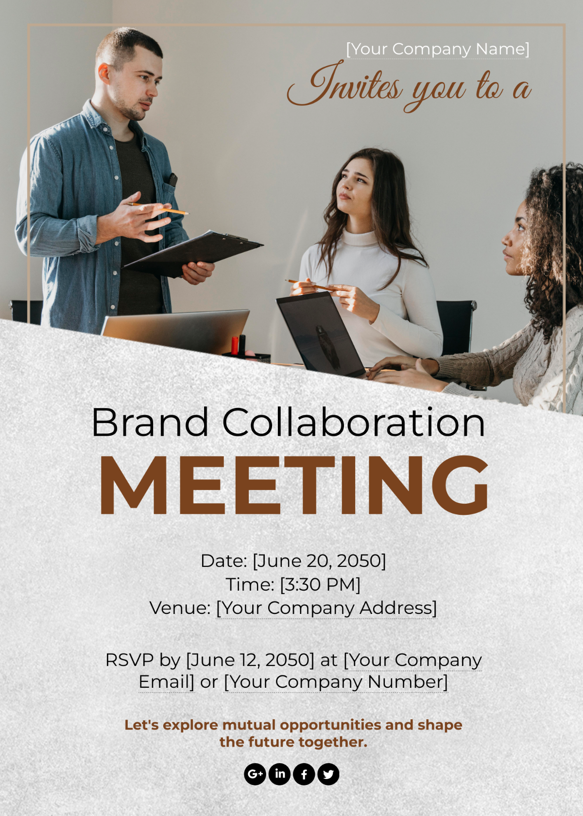 Brand Collaboration Meeting Invitation Card Template