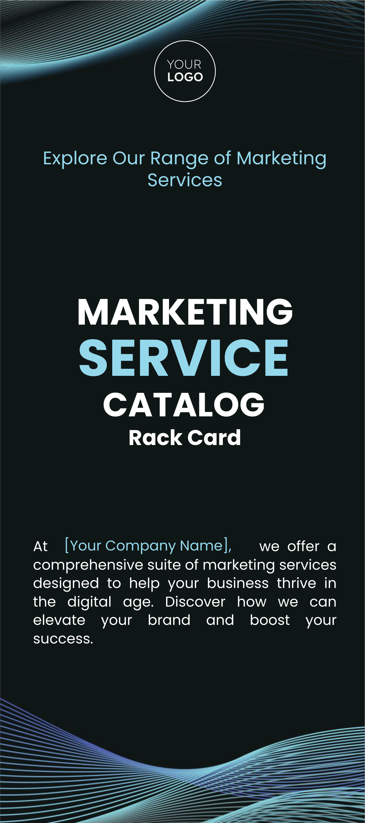 Marketing Service Catalog Rack Card