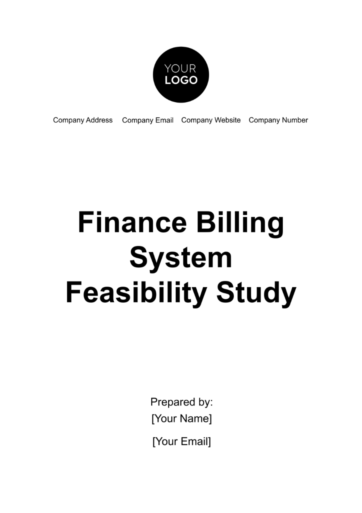 Finance Billing System Feasibility Study Template