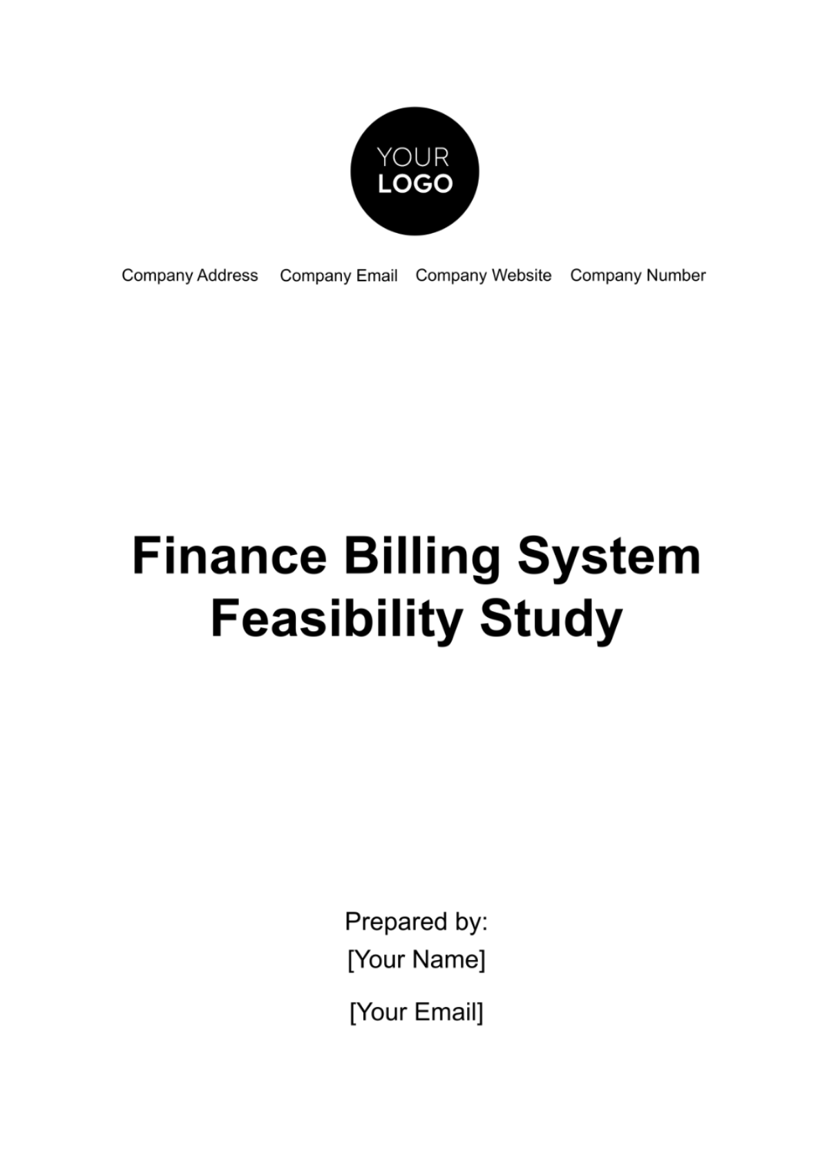 Finance Billing System Feasibility Study Template