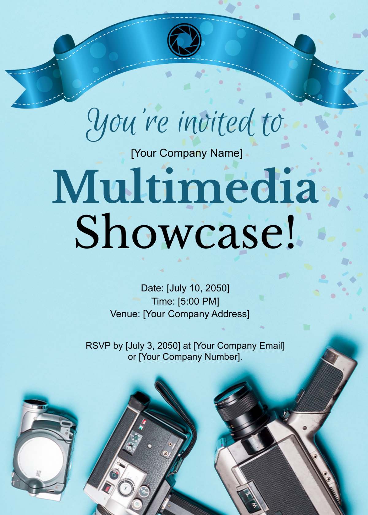 Multimedia Showcase Invitation Card Template