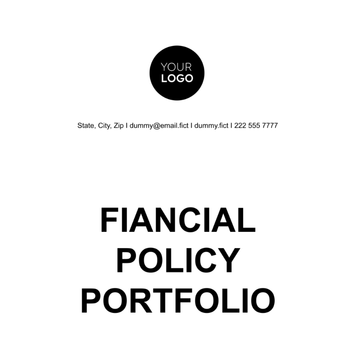 Free Financial Policy Portfolio Template