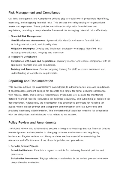 Free Financial Policy Portfolio Template to Edit Online