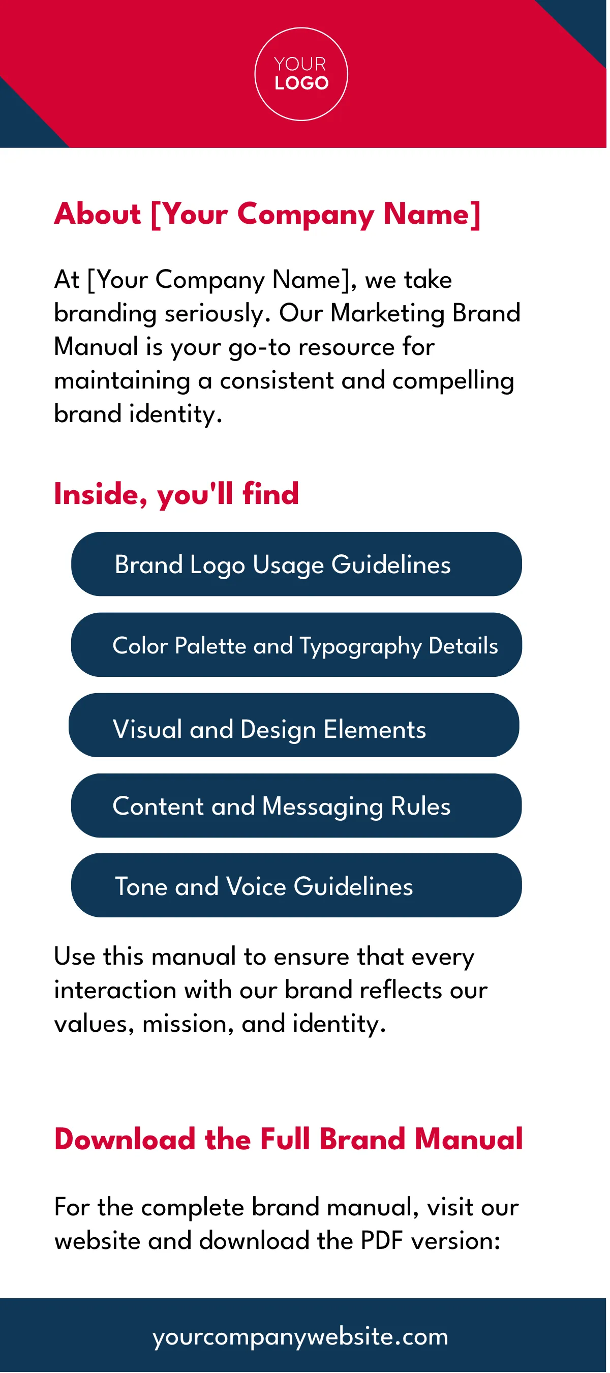 Free Marketing Brand Manual Rack Card Template to Edit Online