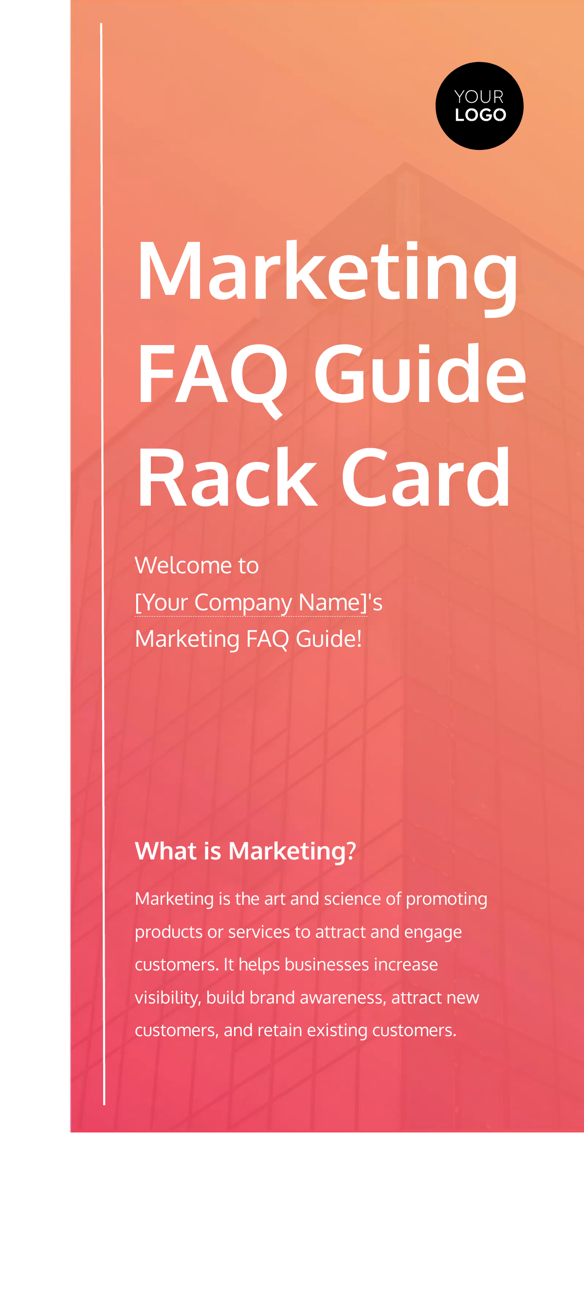 Marketing FAQ Guide Rack Card