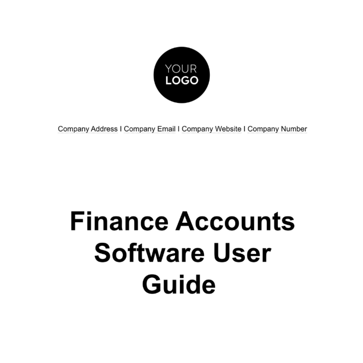 Finance Accounts Software User Guide Template