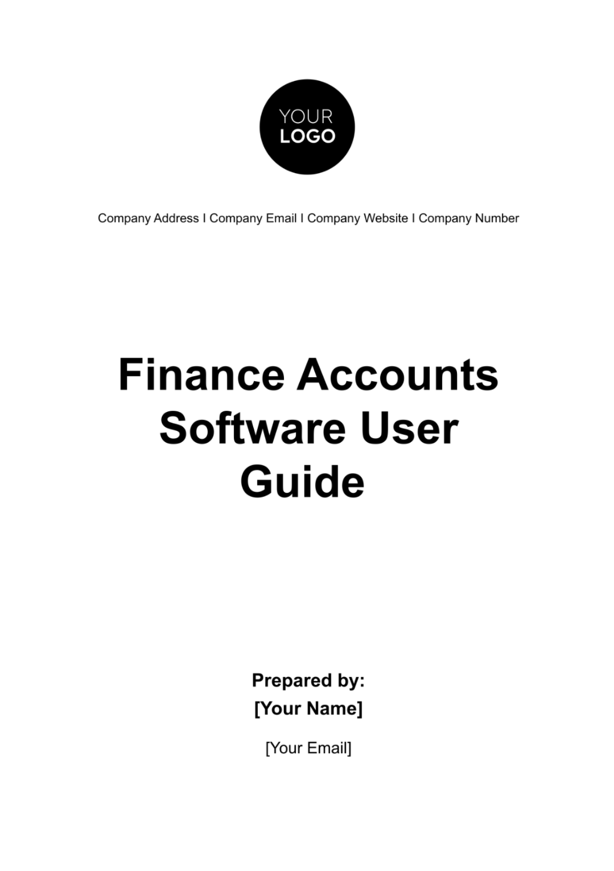 Finance Accounts Software User Guide Template