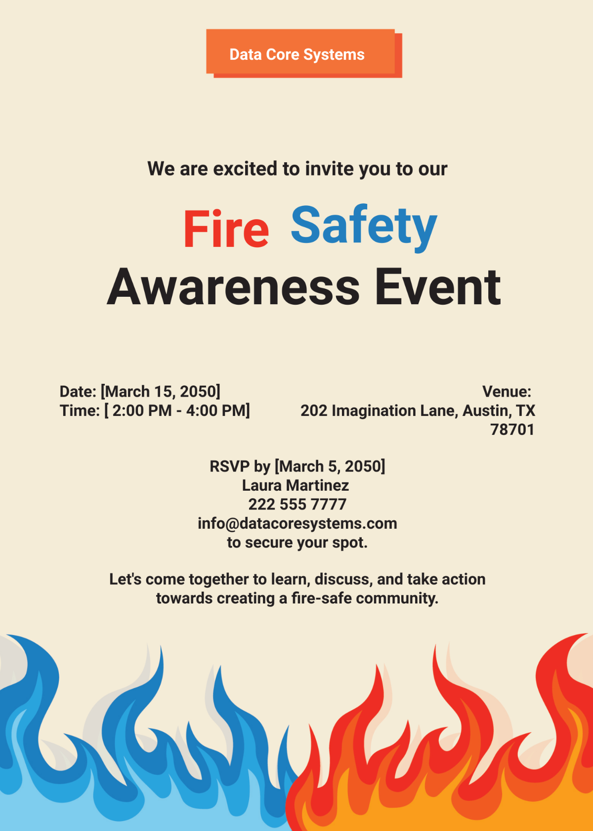 Fire Safety Awareness Event Invitation Card