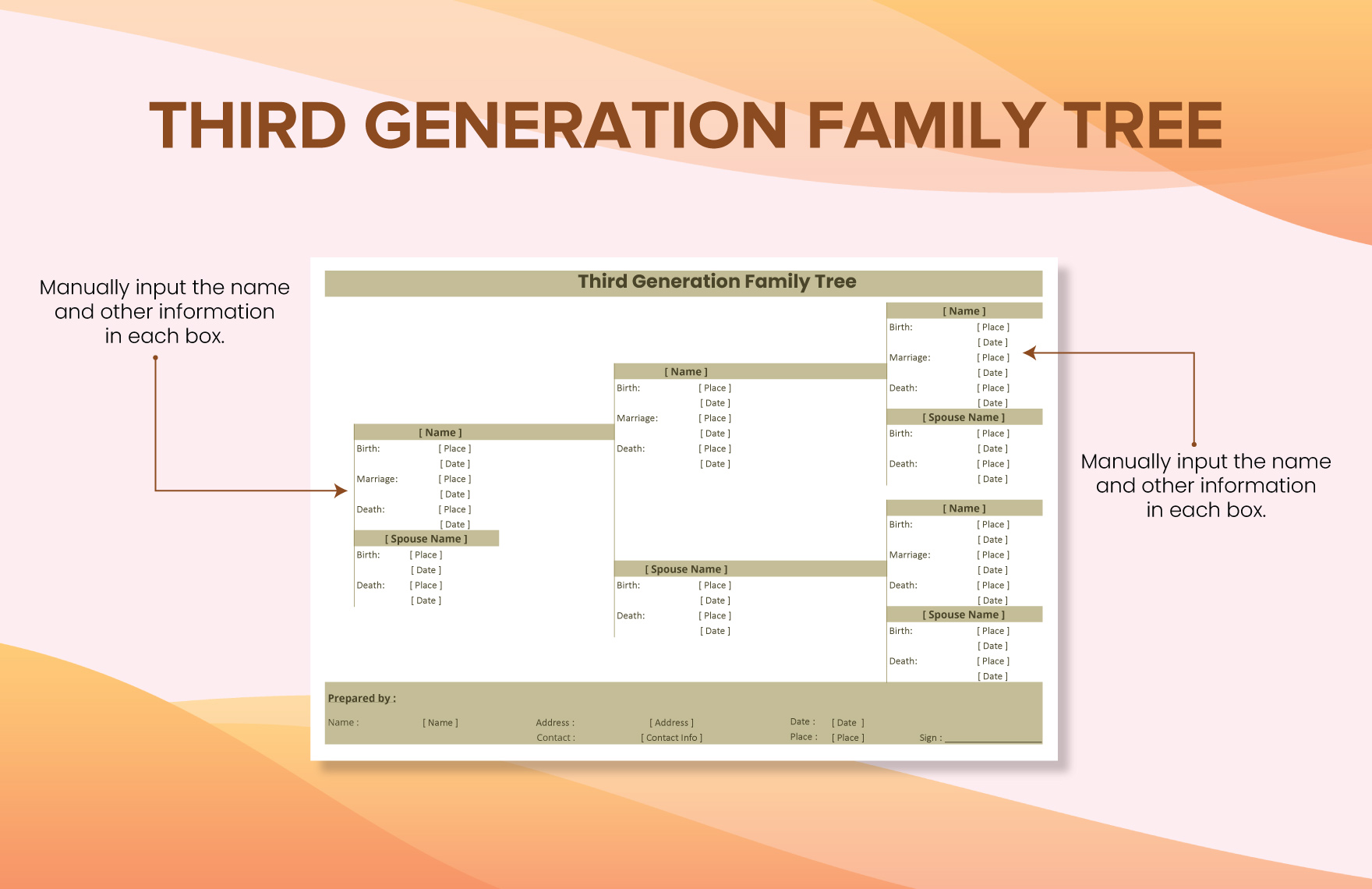 Third Generation Family Tree Template