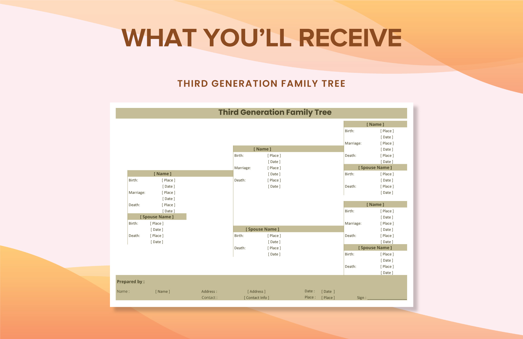 Third Generation Family Tree Template
