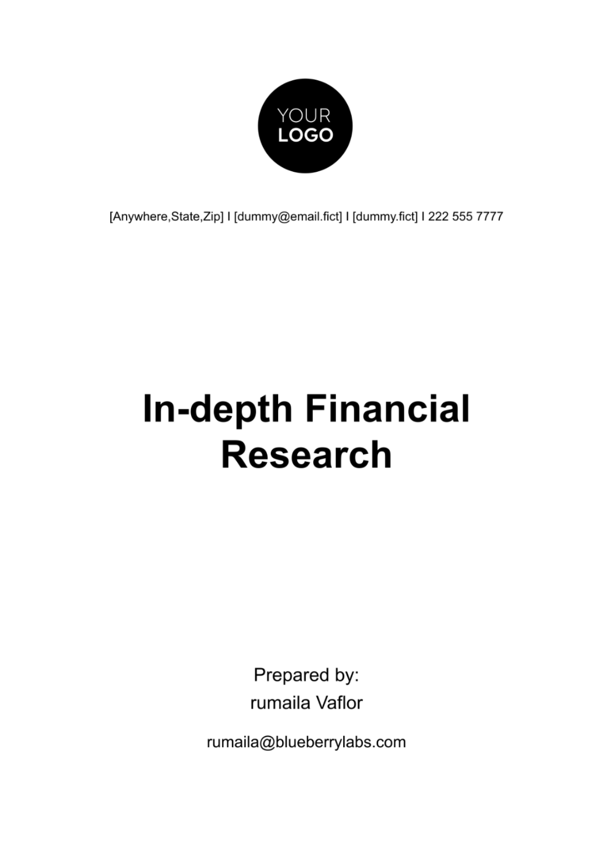 In-Depth Financial Research Template - Edit Online & Download