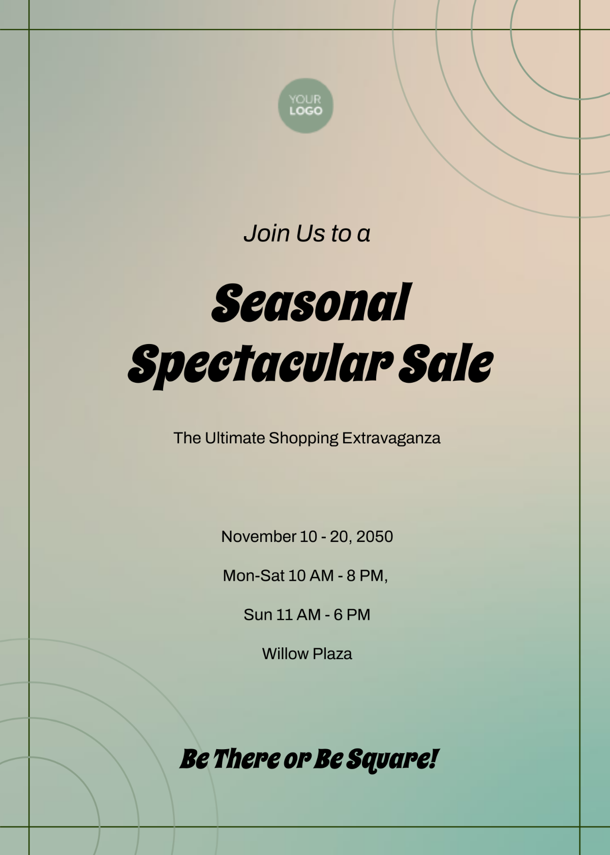 Seasonal Sale Invitation Card Template