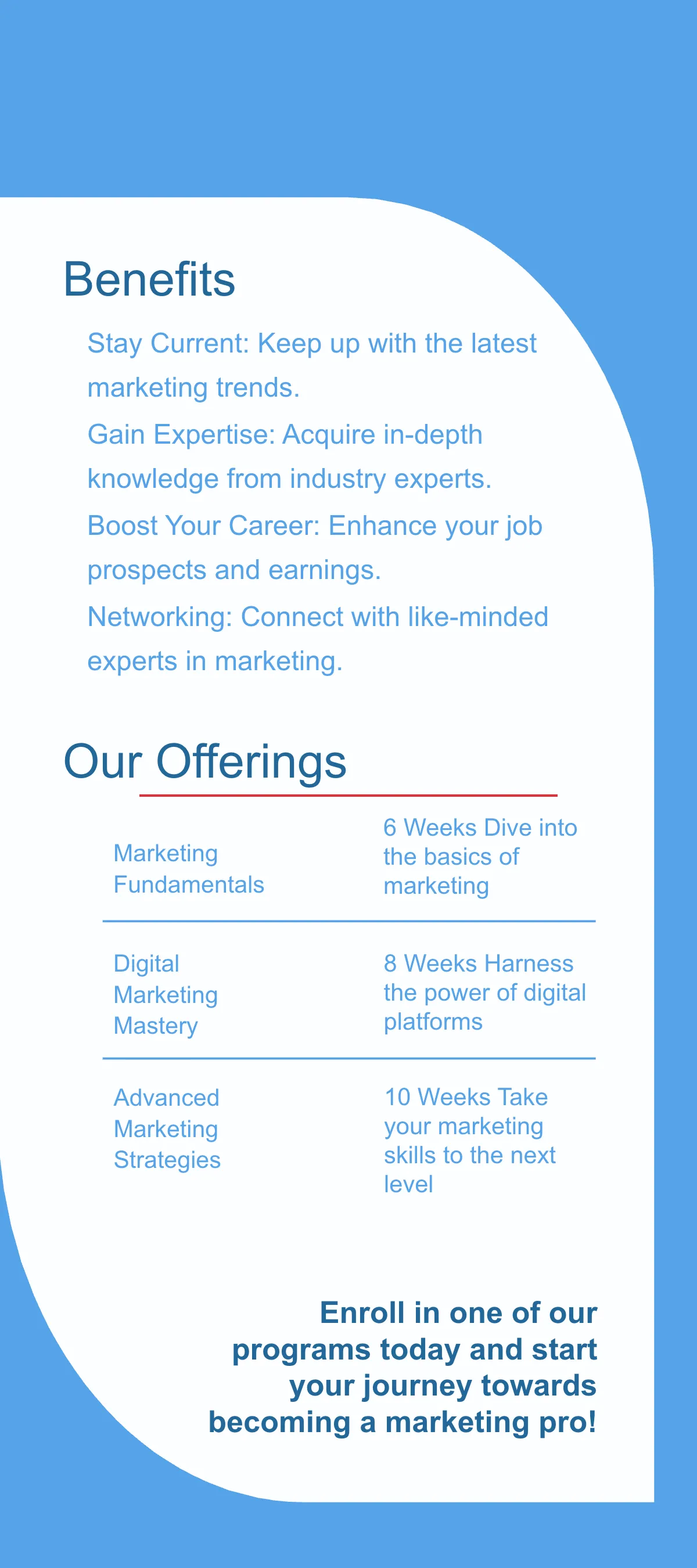 Free Marketing Training & Development Rack Card Template to Edit Online