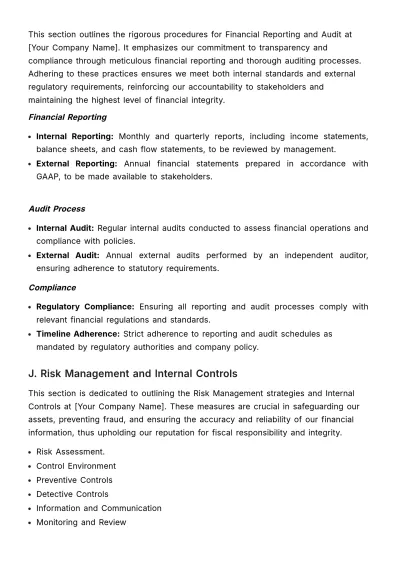 Free Financial Procedures Protocol Template to Edit Online