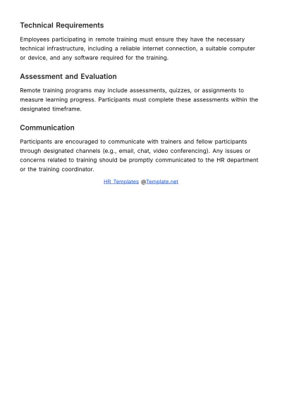 Free Remote Training Guidelines HR Template to Edit Online