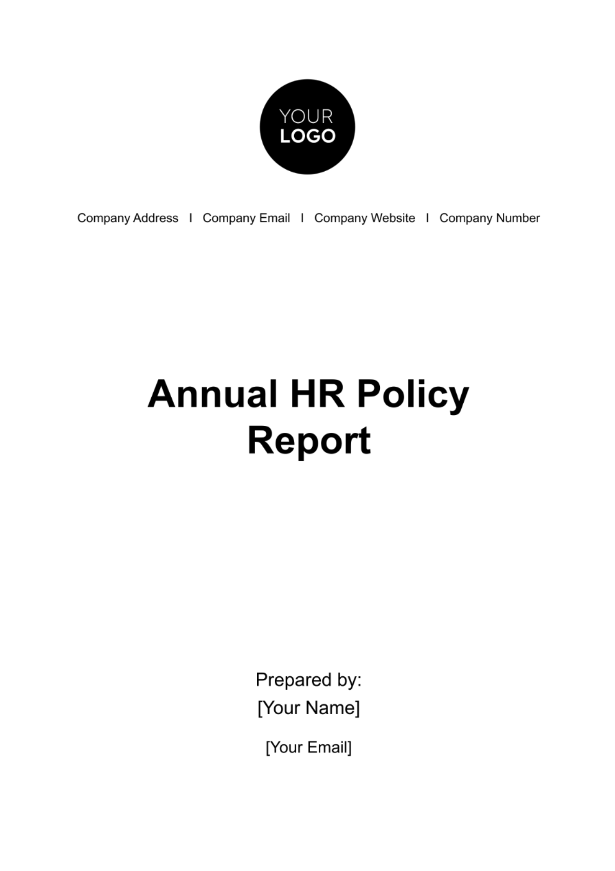 Free Annual HR Policy Report Template