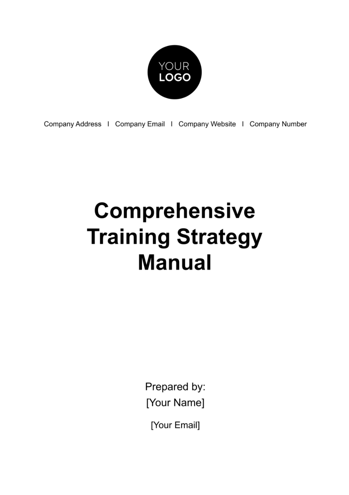 Free Comprehensive Training Strategy Manual HR Template
