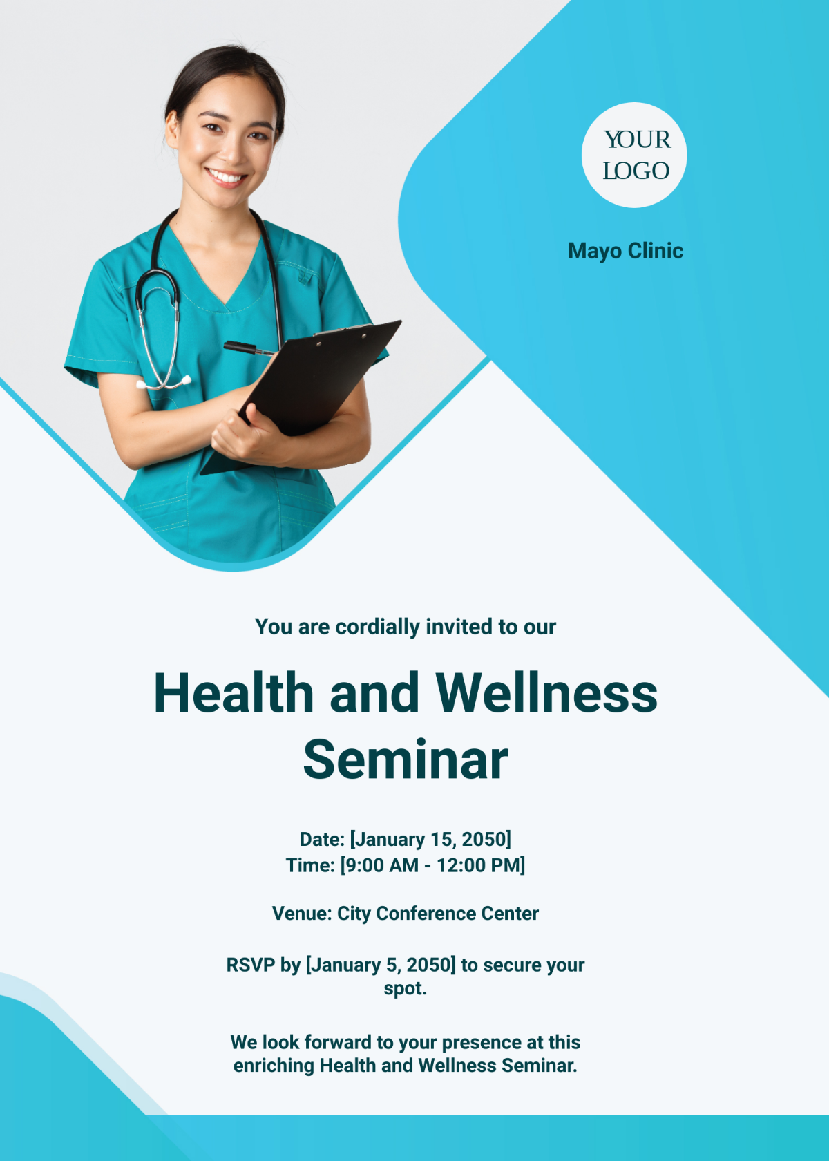 Health and Wellness Seminar Invitation Card