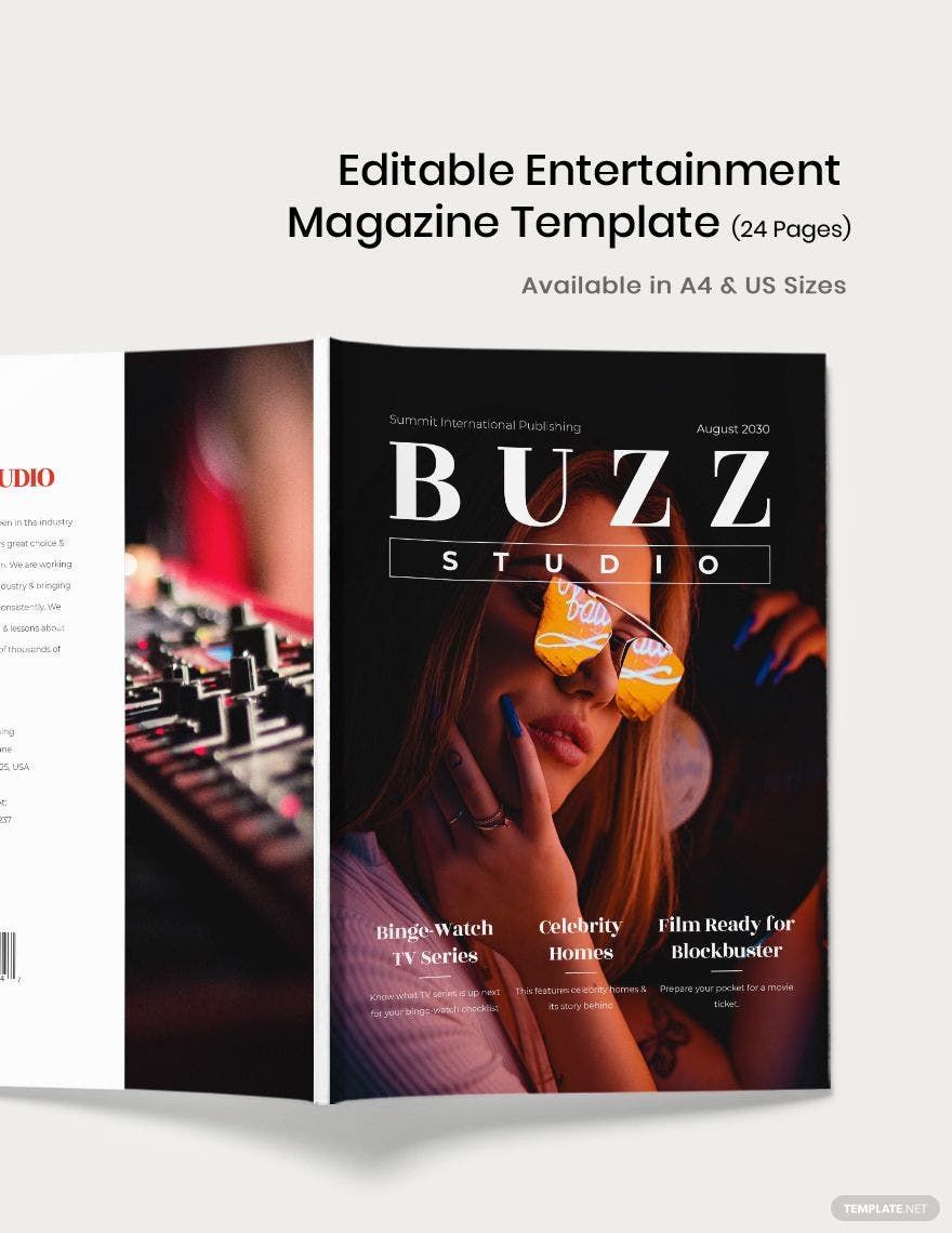 Editable Entertainment Magazine Template