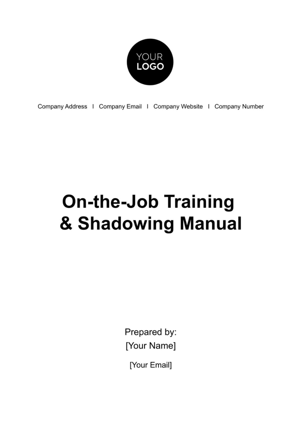 On-the-job Training & Shadowing Manual HR Template - Edit Online & Download