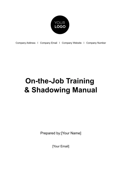 Free On-the-job Training & Shadowing Manual HR Template to Edit Online