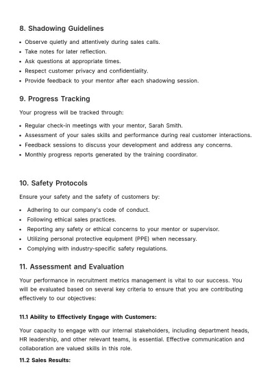 Free On-the-job Training & Shadowing Manual HR Template to Edit Online
