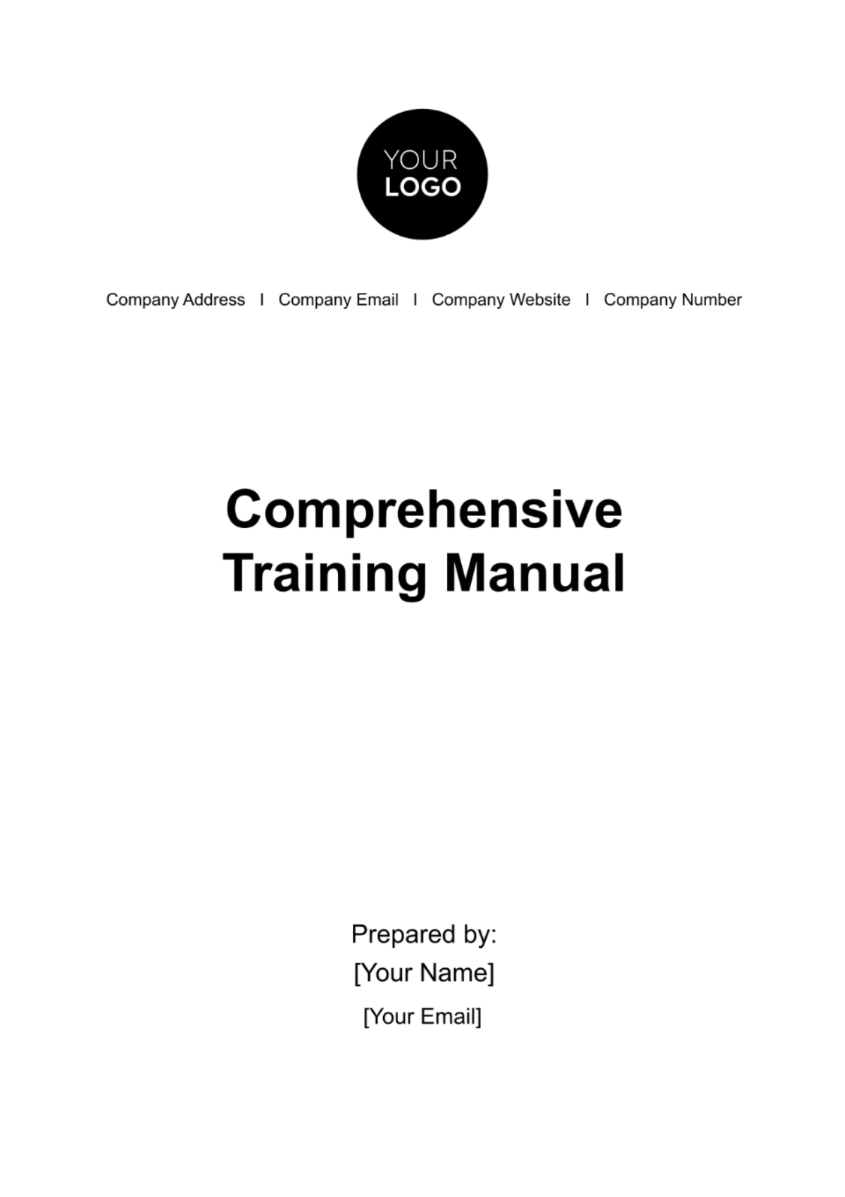 Comprehensive Training Manual HR Template