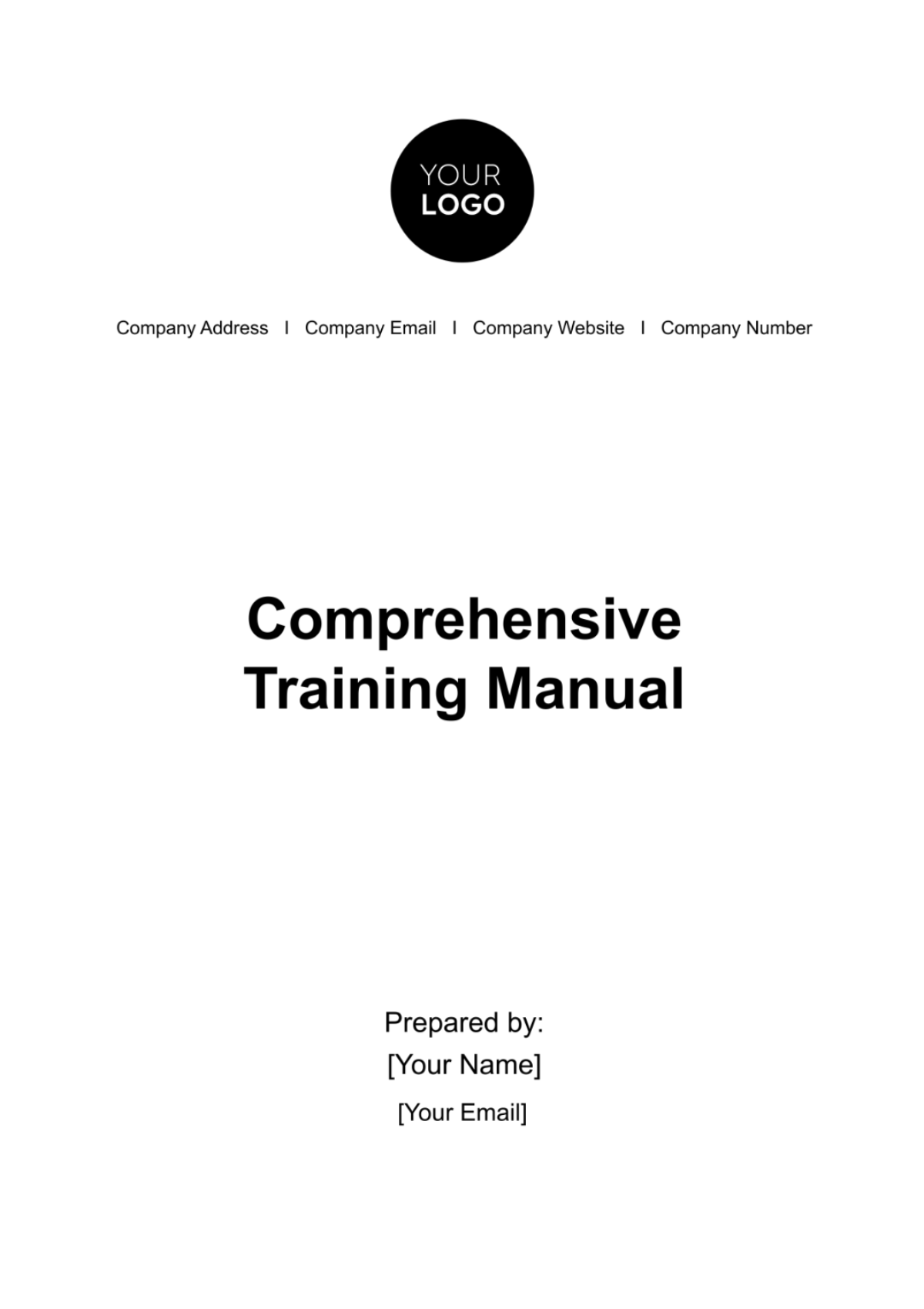 Comprehensive Training Manual HR Template - Edit Online & Download