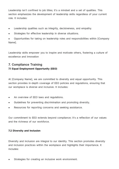 Free Comprehensive Training Manual HR Template to Edit Online