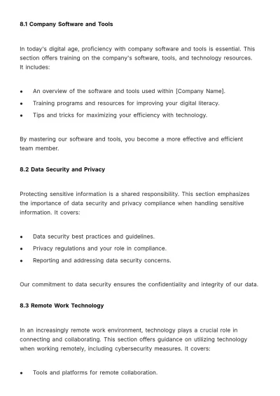 Free Comprehensive Training Manual HR Template to Edit Online