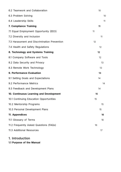 Free Comprehensive Training Manual HR Template to Edit Online