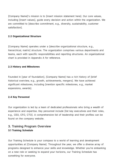 Free Comprehensive Training Manual HR Template to Edit Online