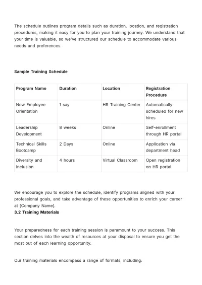 Free Comprehensive Training Manual HR Template to Edit Online
