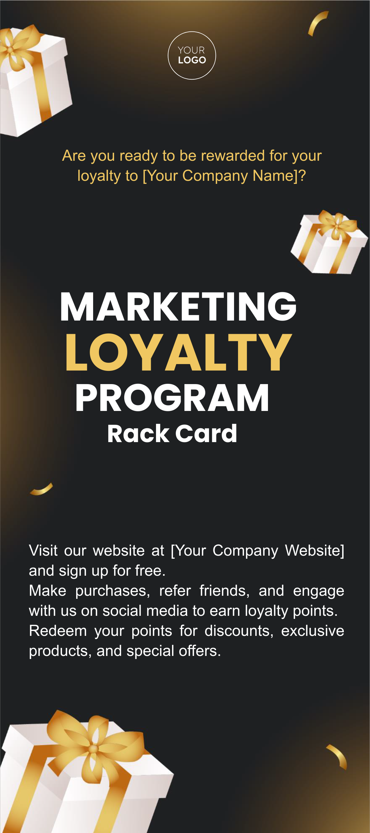 Marketing Loyalty Program Rack Card Template