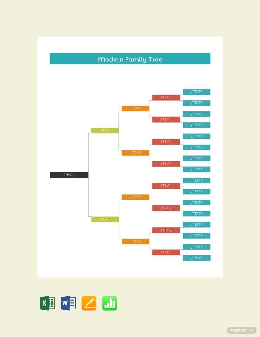 Modern Family Tree Template In Excel Word Pages Numbers Google Docs   Free Modern Family Tree Template 880x1140 1 