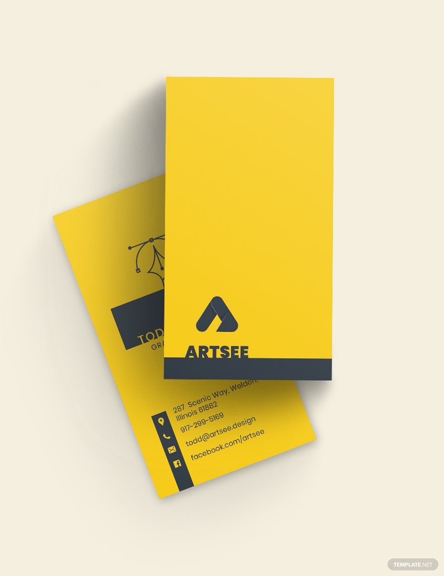 Free Creative Yellow Business Card Template in Word, Google Docs, Illustrator, PSD, Apple Pages, Publisher