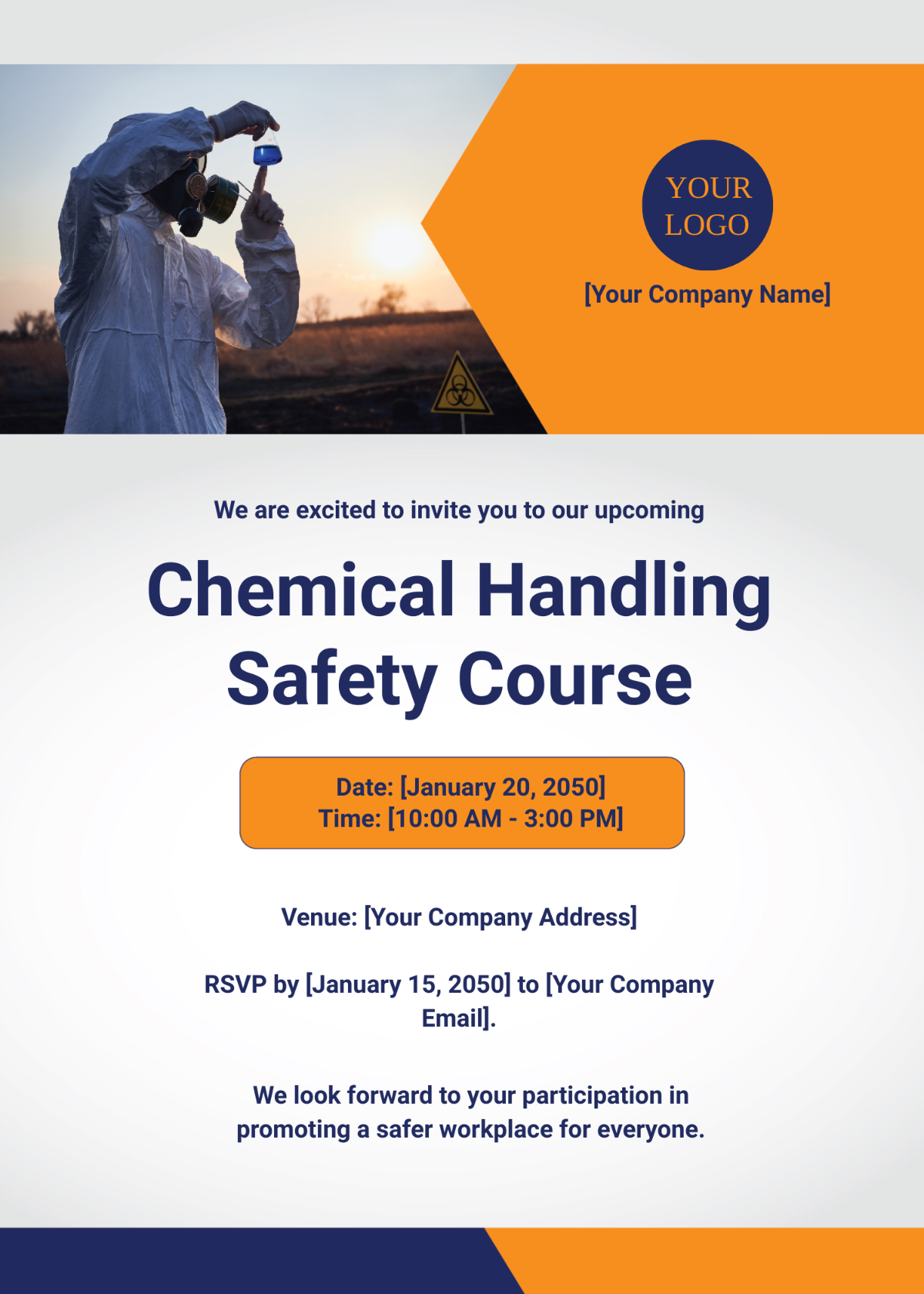 Chemical Handling Safety Course Invitation Card