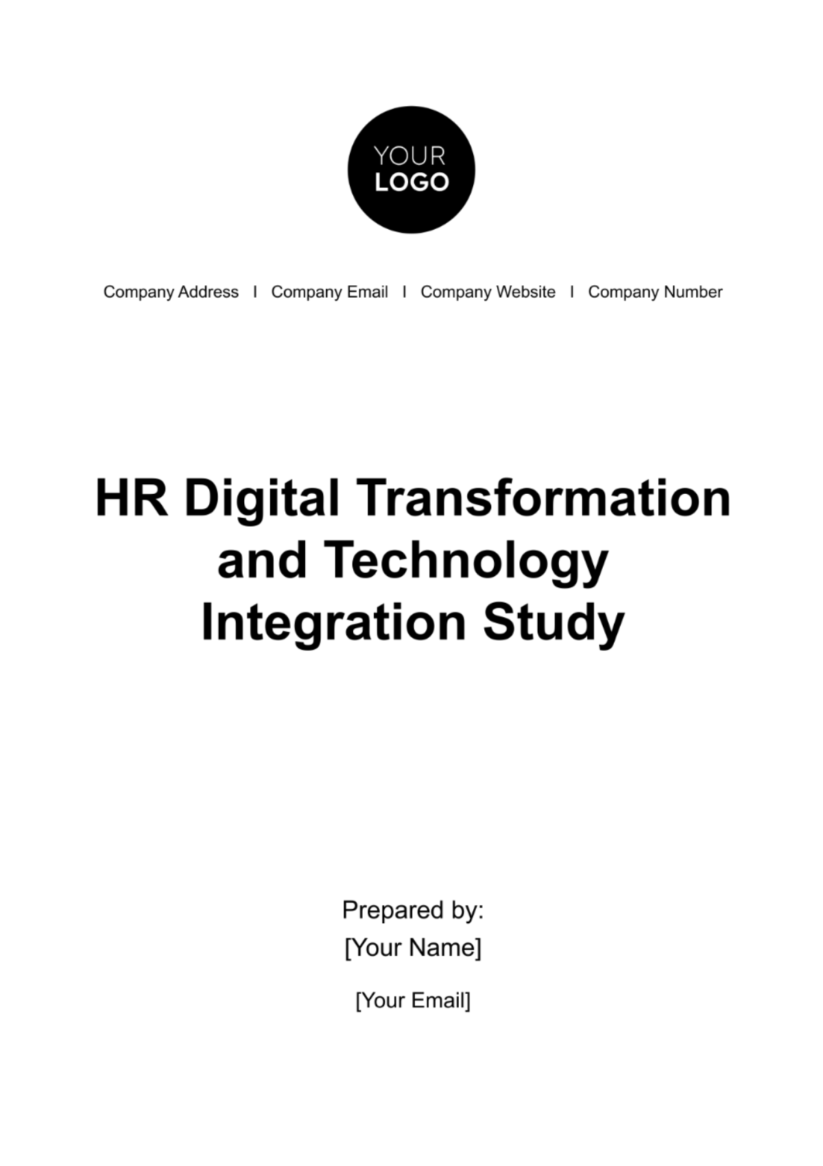 HR Digital Transformation and Technology Integration Study Template