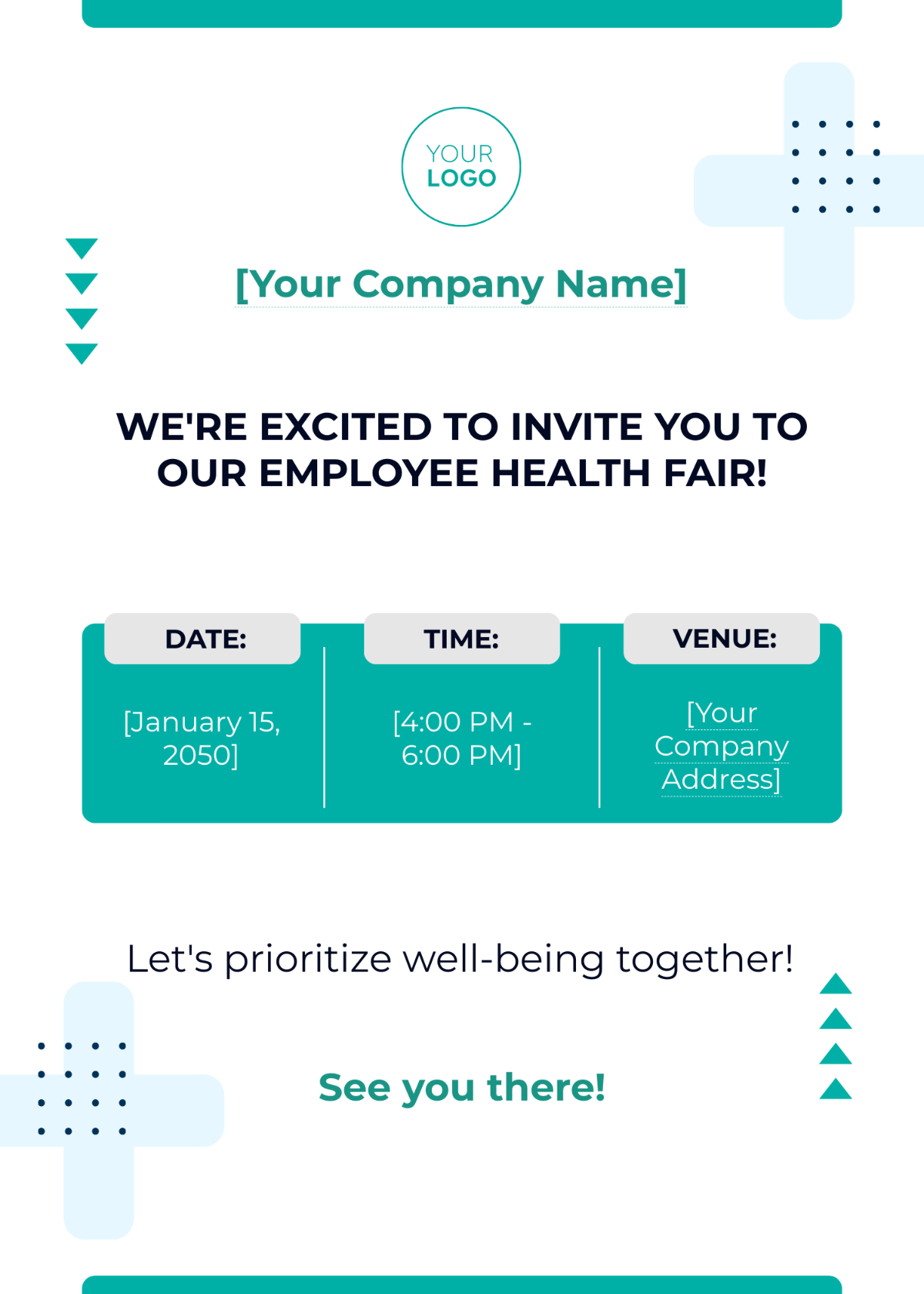 Employee Health Fair Invitation Card Template